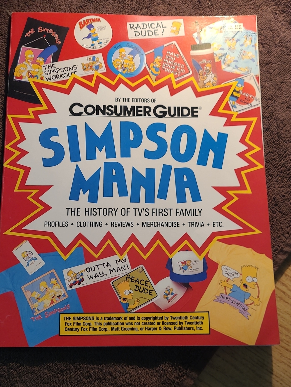 Consumer Guide Simpson Mania Coffee Table Book - Red